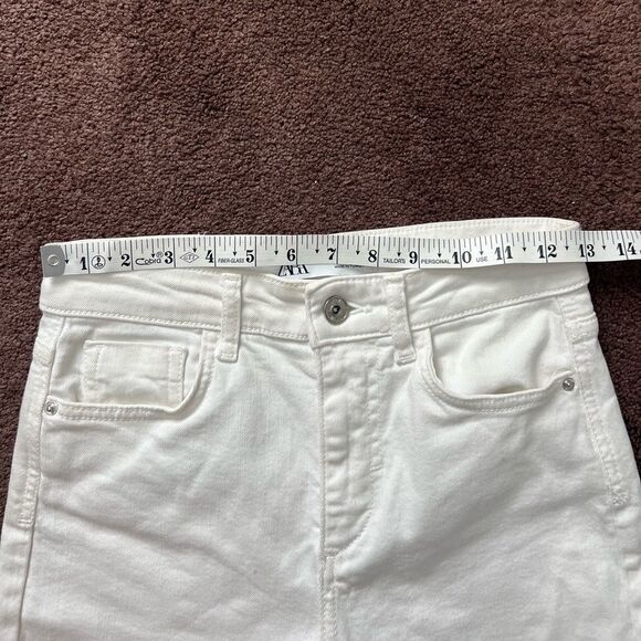 Zara High Waist Raw Hem Straight Leg - Picture 8 of 10